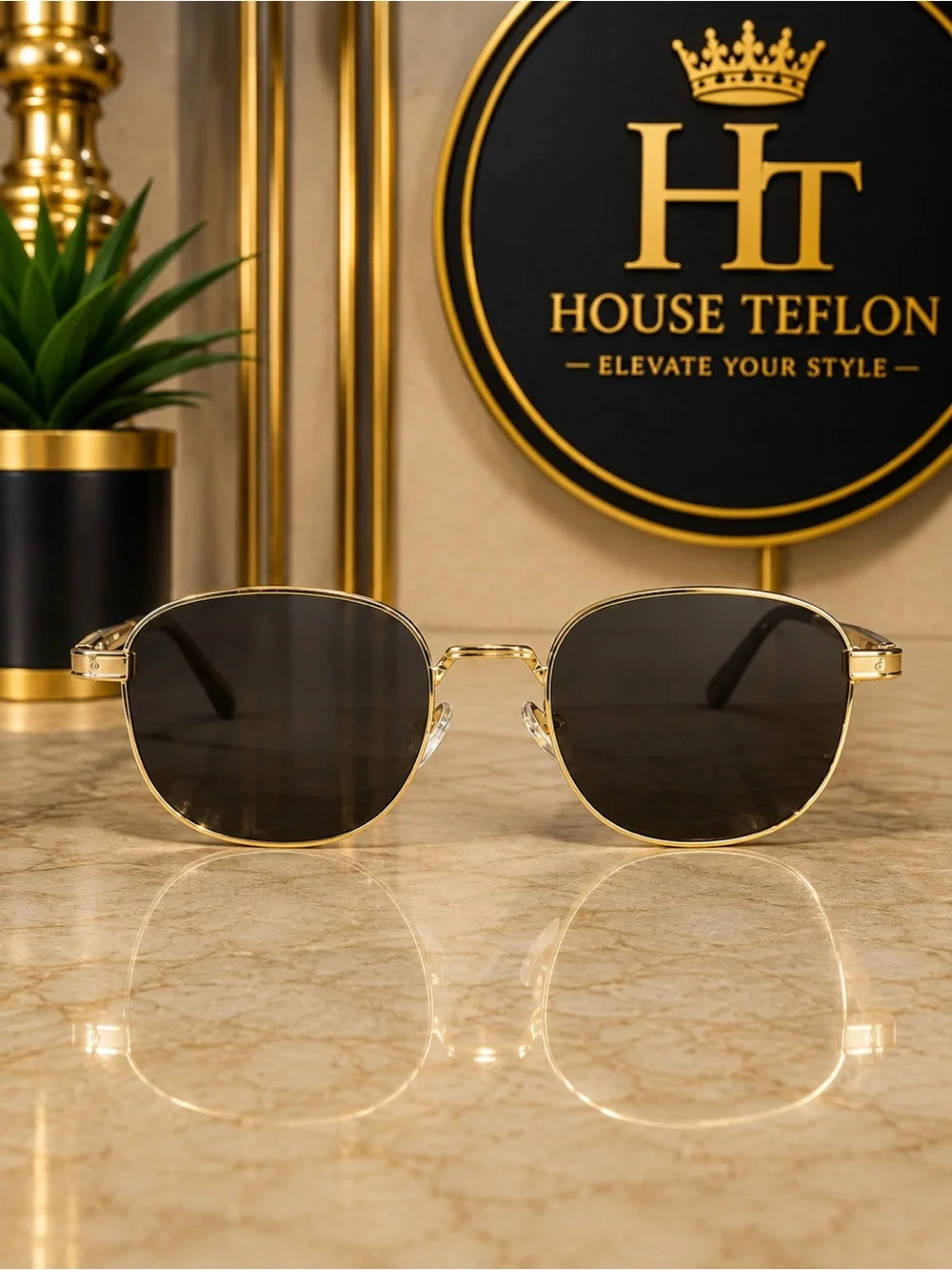 QUAY Gold-Tone Sunglasses | Dark Lenses | 52-20-145 Unisex NWOT